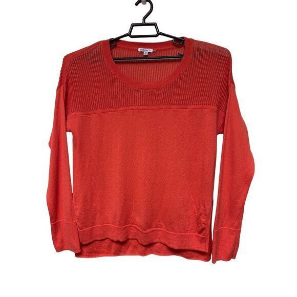 Toad & Co Sweaters - Toad & Co Orange Colorblock Knit Round Neck Sweater Wool Blend Women's XL